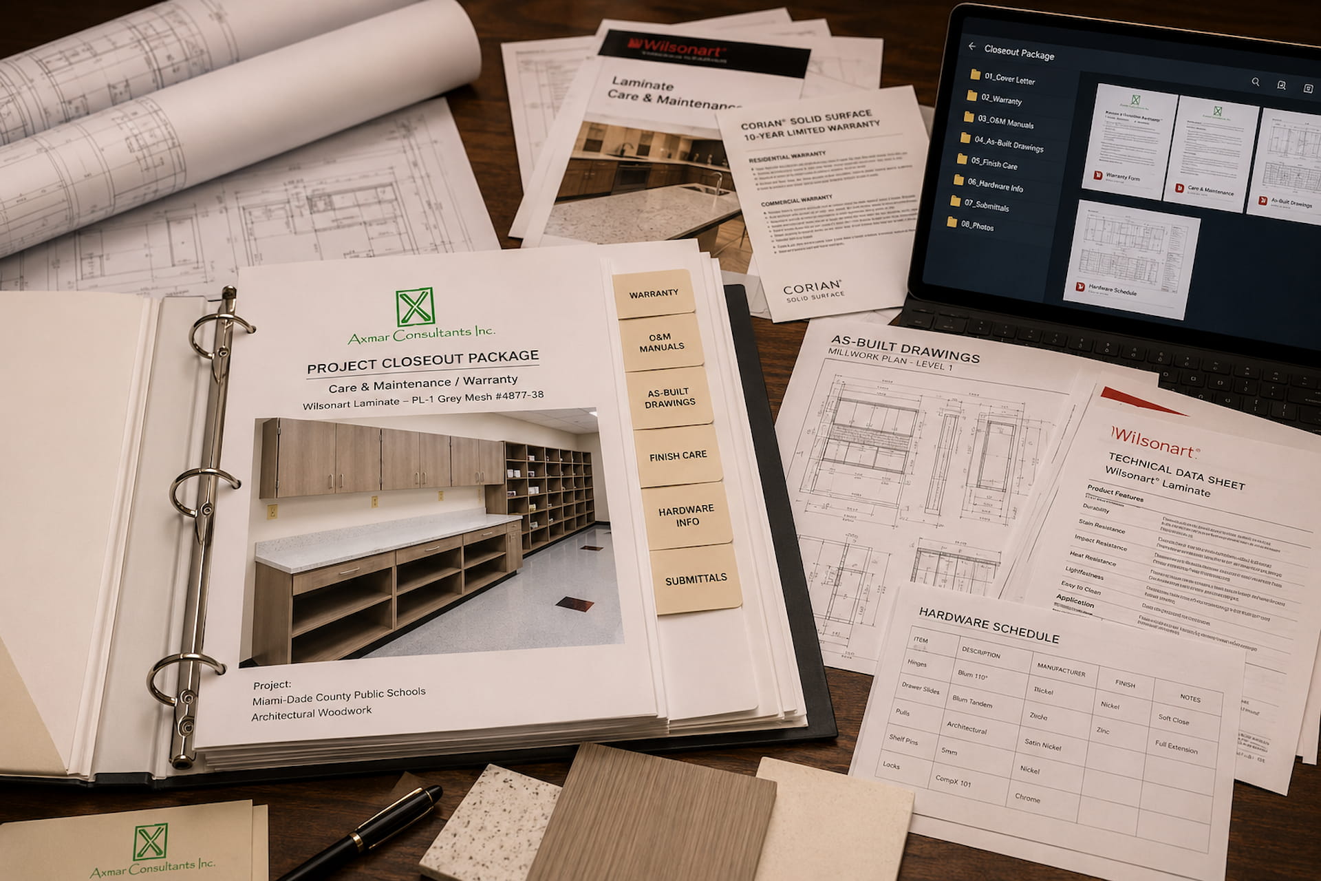 Close-out documents and warranty